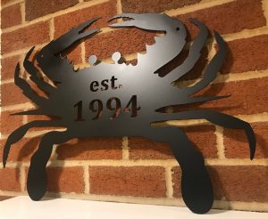 Large metal crab wall art